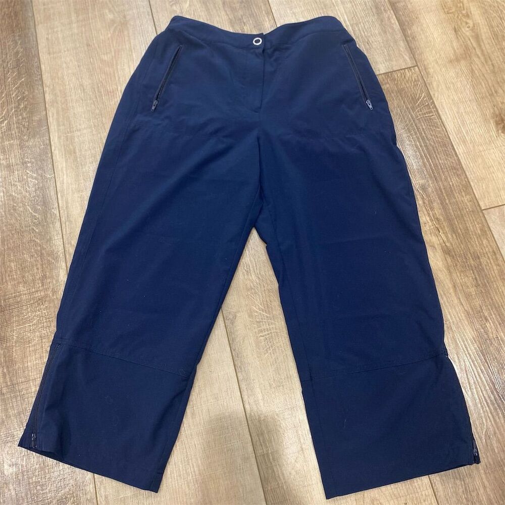 Chico's Women's Capri Pants Size 1 Navy Blue Stretch Casual - Picture 1 of 5